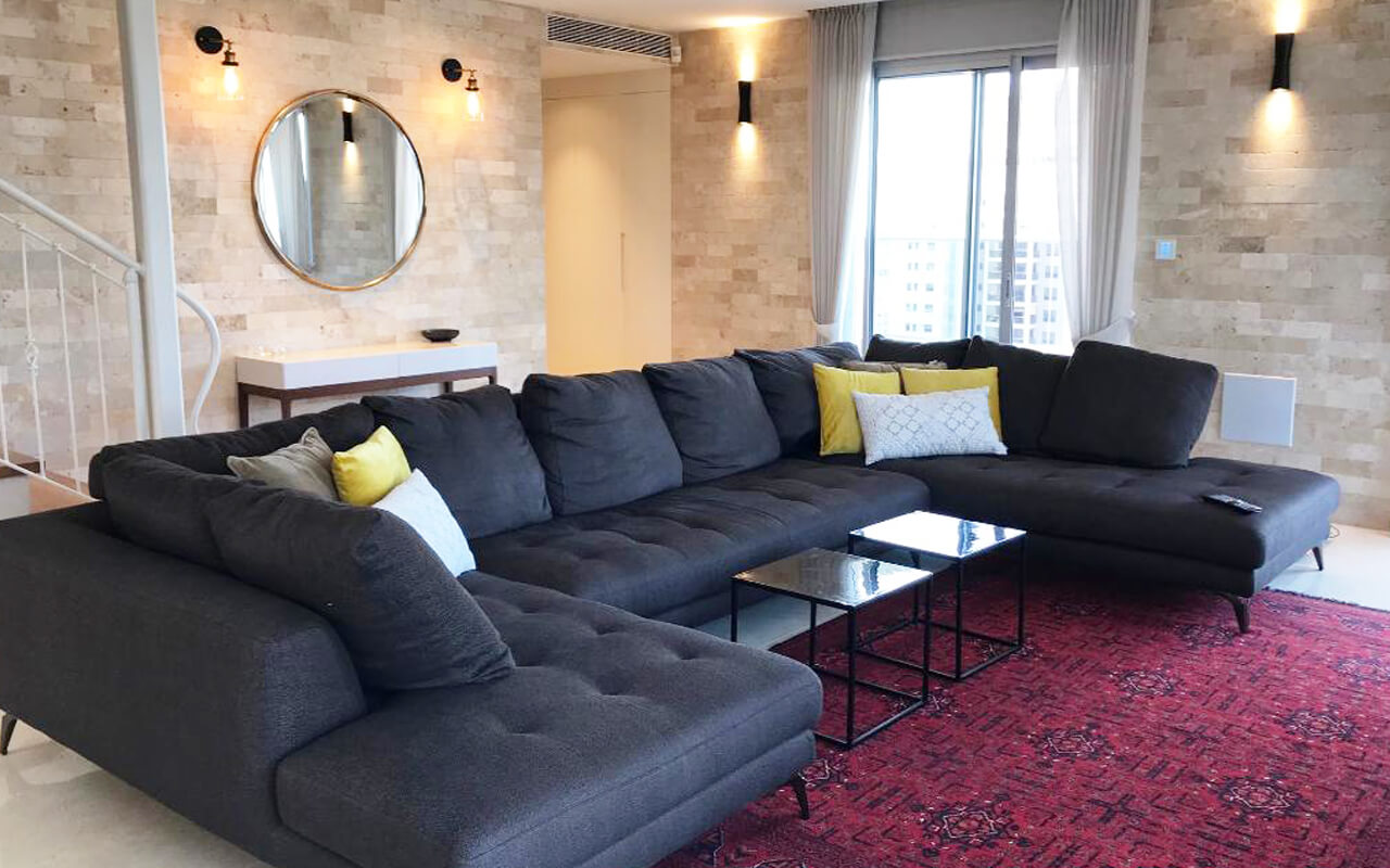 עיצוב פינת ישיבה לסלון